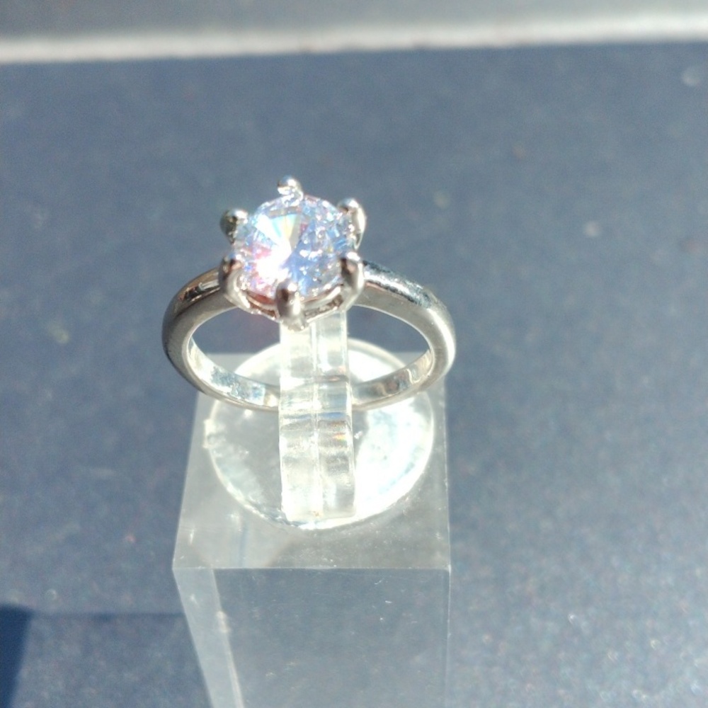 AAA cubic zirconia solitaire  engagement ring.